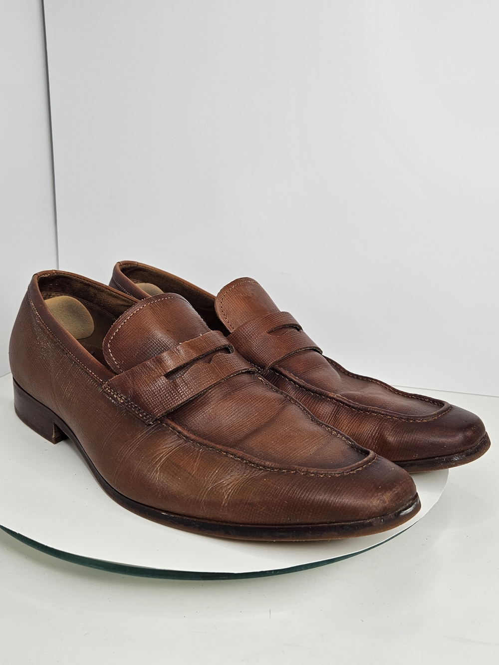 Aldo Men's Brown Leather Loafers Size 11 Slip-On Dress Shoes Classic